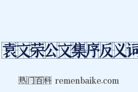 袁文荣公文集序反义词是什么意思的图片
